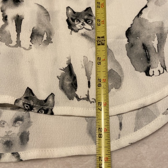 KAREN KANE Beautiful Size L CAT THEME TOP Bell Sleeves 100% Viscose - Picture 11 of 13